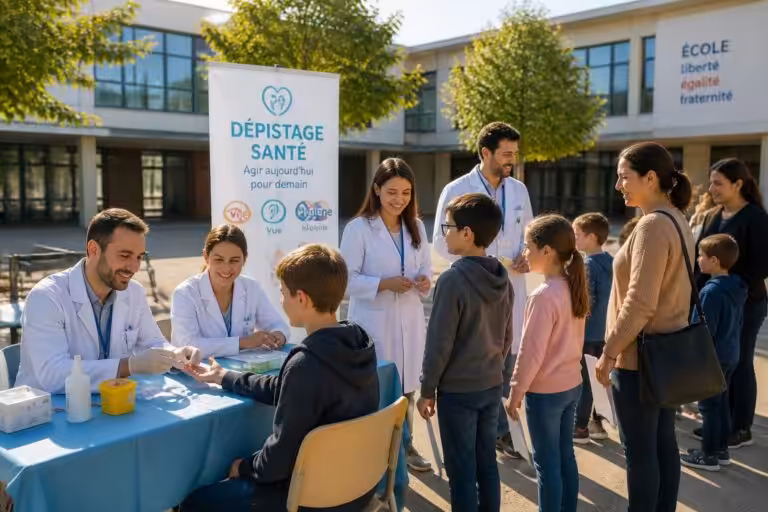 pour la rentrée, des experts se rendront directement à l'école afin de dépister vos enfants. participez au vote pour soutenir cette initiative essentielle à leur santé.
